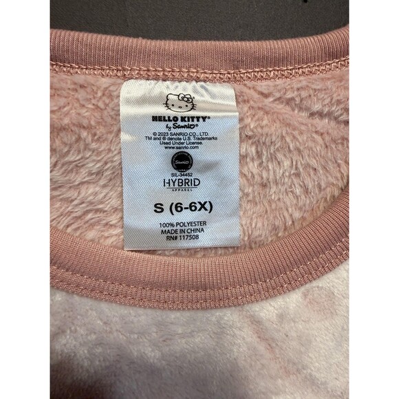 Hello Kitty Sweatshirt Girls Small 6 6X Pink Fuzzy Plush Pullover Top Cozy - Picture 3 of 7